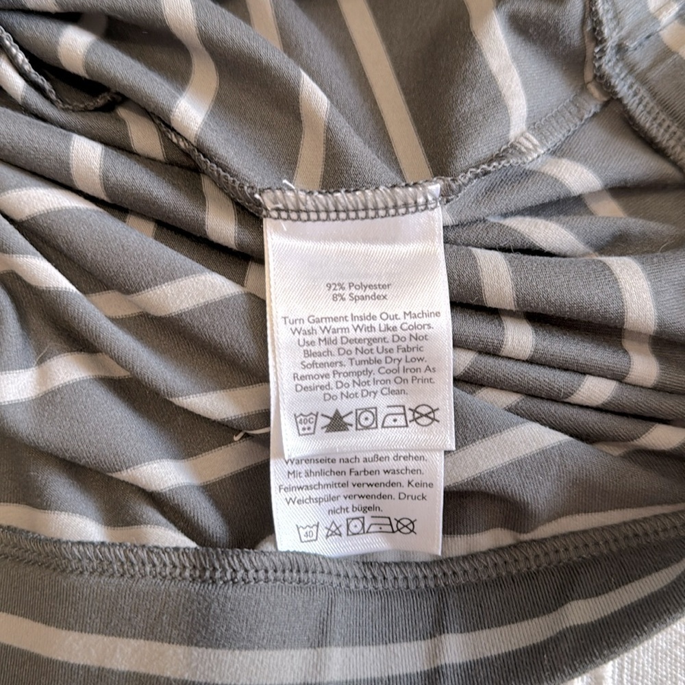 Eddie Bauer Gray Striped Fitted Maxi Skirt With Slit Size Medium - Picture 5 of 7